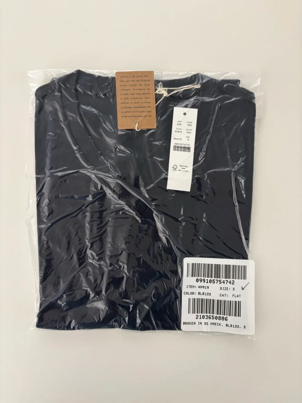 NWT J. Crew Broken-in Short-sleeve V-neck T-shirt Navy Blue